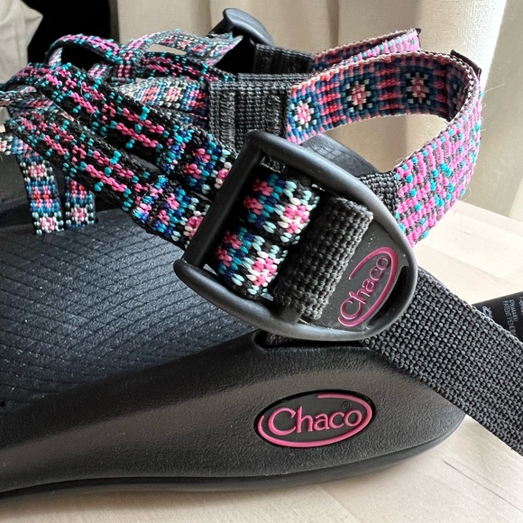 Hot Pink & Teal Chaco Sandals | Size 7 - Picture 5 of 7